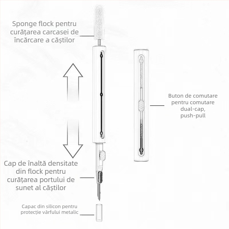 Pen de curățare pentru căști - unealtă universală de curățare, corp din plastic, lansat în 2024