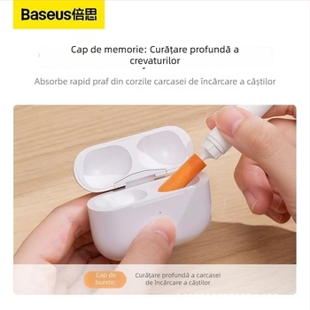 Pensulă de curățare pentru căști – compatibil universal, suport conectare agenți, model Earphone Cleaning Pen