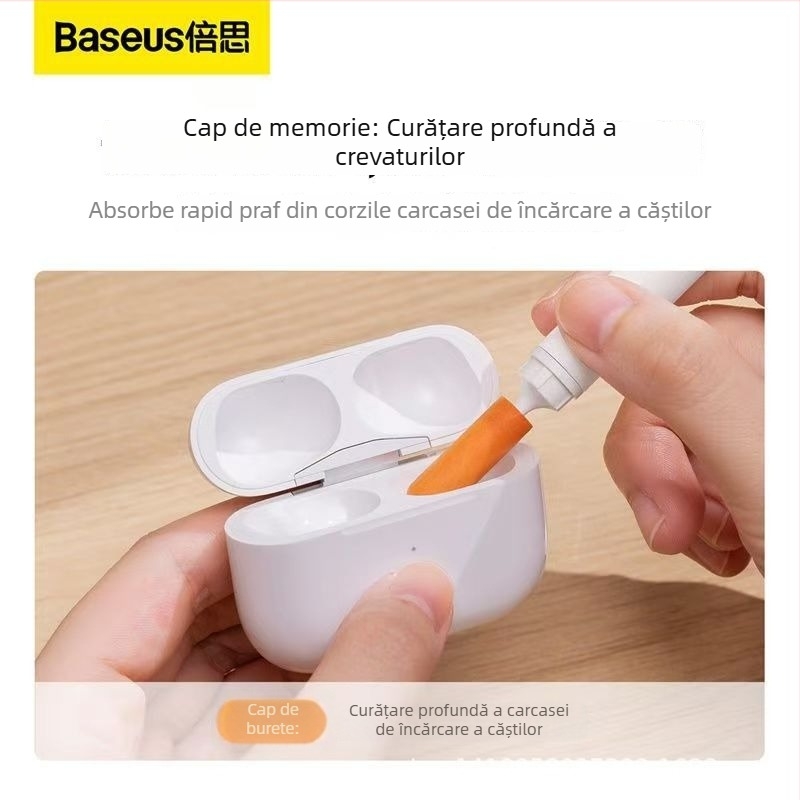 Pensulă de curățare pentru căști – compatibil universal, suport conectare agenți, model Earphone Cleaning Pen
