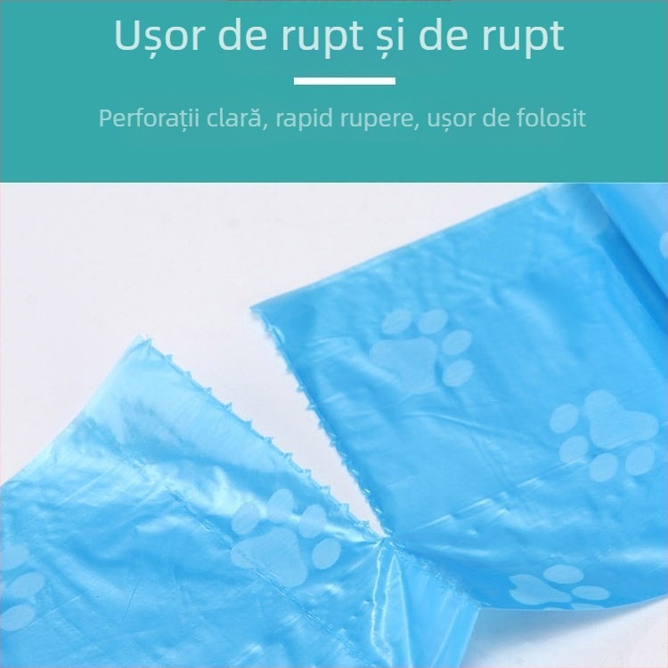 Pungi pentru fecale de câine, HDPE, deschidere plată, grosime regulată, Grid