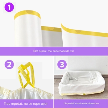 Sac pentru nisip de pisică HDPE gros, tip rolă, de unică folosință, pentru tavă de pisică inteligentă (MMD-01)