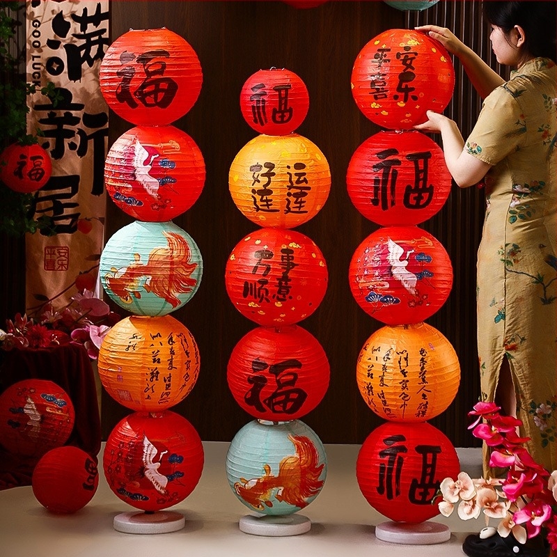 Dongyang Orange Nuoyi Bai lanternă de hârtie – stil chinezesc, decor pentru amenajarea spațiului