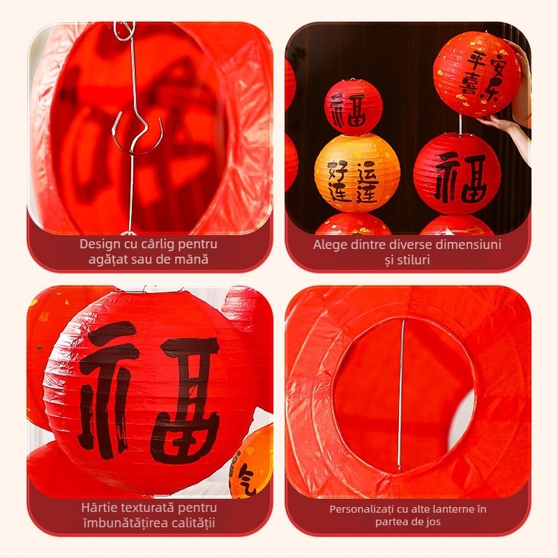 Dongyang Orange Nuoyi Bai lanternă de hârtie – stil chinezesc, decor pentru amenajarea spațiului