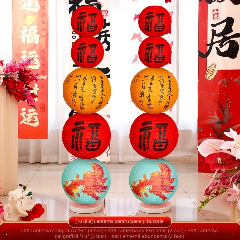 Dongyang Orange Nuoyi Bai lanternă de hârtie – stil chinezesc, decor pentru amenajarea spațiului