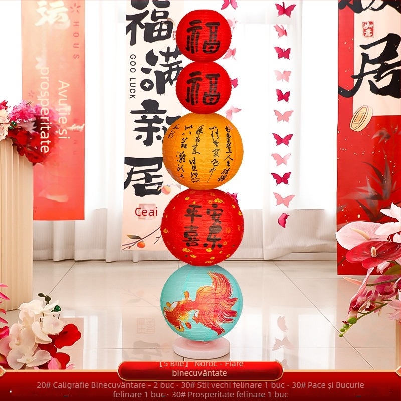 Dongyang Orange Nuoyi Bai lanternă de hârtie – stil chinezesc, decor pentru amenajarea spațiului