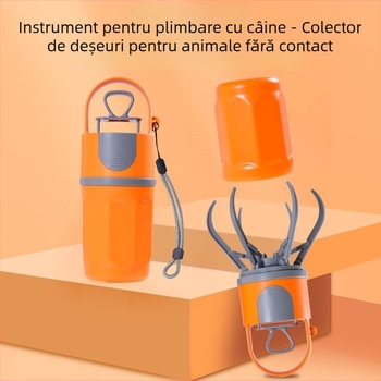 Unealtă 2 în 1 pentru colectarea dejecțiilor animalelor de companie, suport pentru pungă; plastic, lot de 80 buc