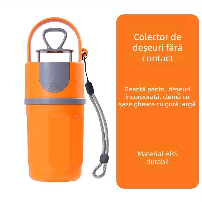 Unealtă 2 în 1 pentru colectarea dejecțiilor animalelor de companie, suport pentru pungă; plastic, lot de 80 buc