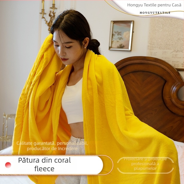 Cuvertură din velur coral, dublă față, din poliester, grosime pentru toamnă și iarnă; utilizare pentru patru anotimpuri; model: altul; greutate: 800 g