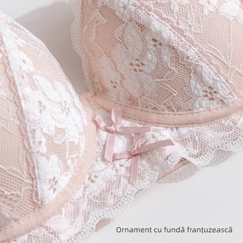 Bustier din bumbac cu cupuri 3/4, cupe modelate cu partea superioară subțire și partea inferioară mai lată, bretele detașabile duble, închidere spate cu patru rânduri de cârlige