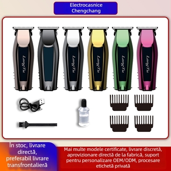 Mașină de tuns păr pentru casă, cap de lamă detașabil și lavabil, motor cu perii, lamă din oțel inox, baterie încorporată 300–500mAh, tip alimentare: încărcare