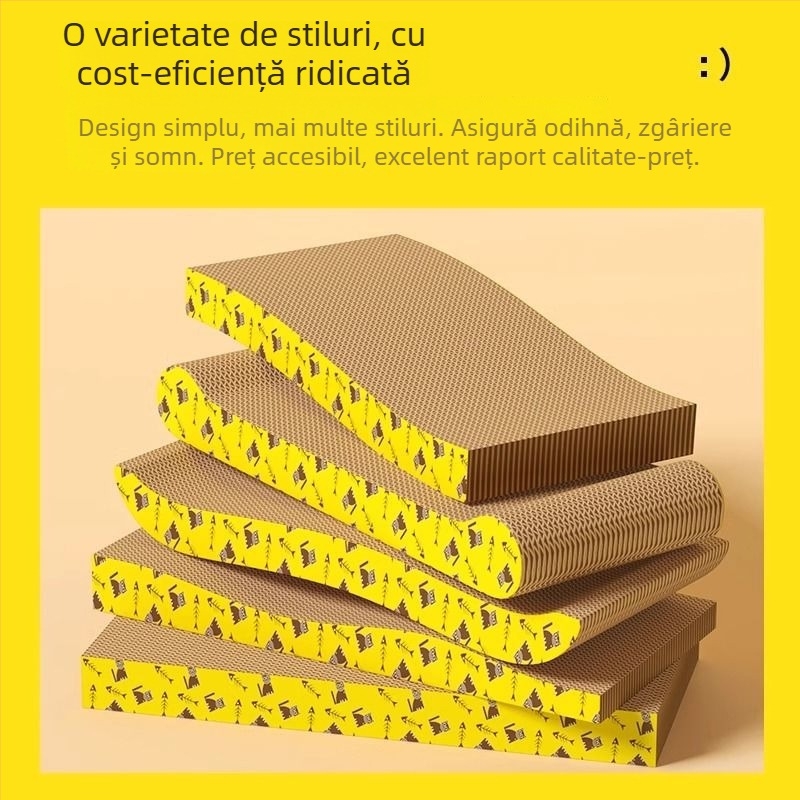 Mahaqu Placă de zgâriere pentru pisici – îngroșată, rezistentă la uzură pentru ascuțirea ghearelor, jucărie de tip bol din hârtie ondulată, stil drăguț