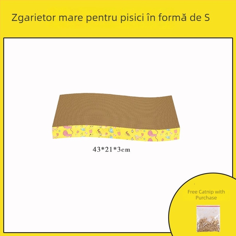 Mahaqu Placă de zgâriere pentru pisici – îngroșată, rezistentă la uzură pentru ascuțirea ghearelor, jucărie de tip bol din hârtie ondulată, stil drăguț