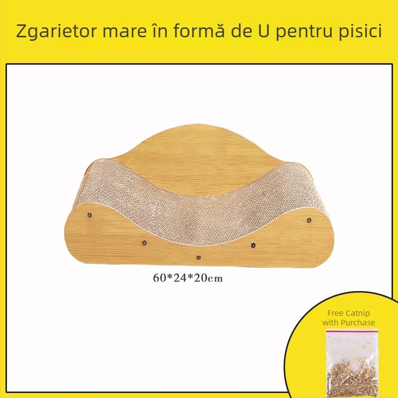 Mahaqu Placă de zgâriere pentru pisici – îngroșată, rezistentă la uzură pentru ascuțirea ghearelor, jucărie de tip bol din hârtie ondulată, stil drăguț
