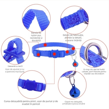 Colier de pisici – Nylon (Origine: Guangdong; Marcă: Cool; Non-Expandable; Pentru pisici)