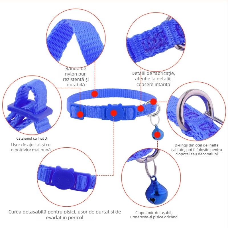 Colier de pisici – Nylon (Origine: Guangdong; Marcă: Cool; Non-Expandable; Pentru pisici)