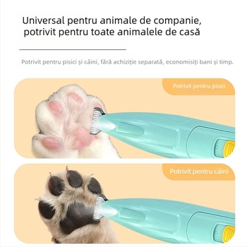Tuns electric pentru animale de companie – pentru câini și pisici, trimmer pentru păr la labe și șlefuitor de unghii, ABS și oțel inoxidabil