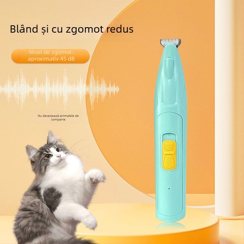 Tuns electric pentru animale de companie – pentru câini și pisici, trimmer pentru păr la labe și șlefuitor de unghii, ABS și oțel inoxidabil