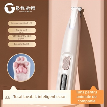 Tăietor electric pentru picioarele animalelor de companie, silențios, încărcabil; Material: ABS + ceramică + oțel inoxidabil; Utilizare universală; Brand Tiger Pets; Cod produs Fz-256