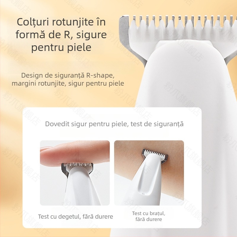 Tăietor electric pentru picioarele animalelor de companie, silențios, încărcabil; Material: ABS + ceramică + oțel inoxidabil; Utilizare universală; Brand Tiger Pets; Cod produs Fz-256