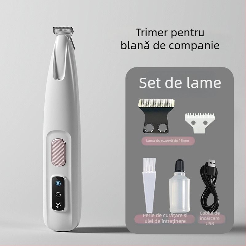 Tăietor electric pentru picioarele animalelor de companie, silențios, încărcabil; Material: ABS + ceramică + oțel inoxidabil; Utilizare universală; Brand Tiger Pets; Cod produs Fz-256
