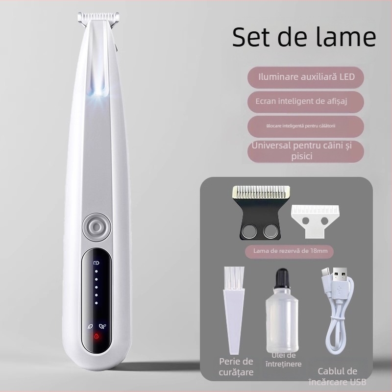 Tăietor electric pentru picioarele animalelor de companie, silențios, încărcabil; Material: ABS + ceramică + oțel inoxidabil; Utilizare universală; Brand Tiger Pets; Cod produs Fz-256