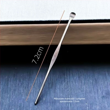 Set de linguri din oțel inoxidabil pentru urechi – instrument de curățare a cerumenului, unisex, fără iluminare