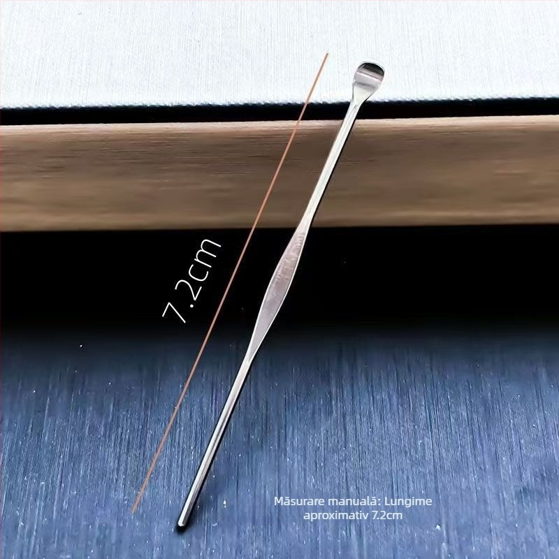 Set de linguri din oțel inoxidabil pentru urechi – instrument de curățare a cerumenului, unisex, fără iluminare