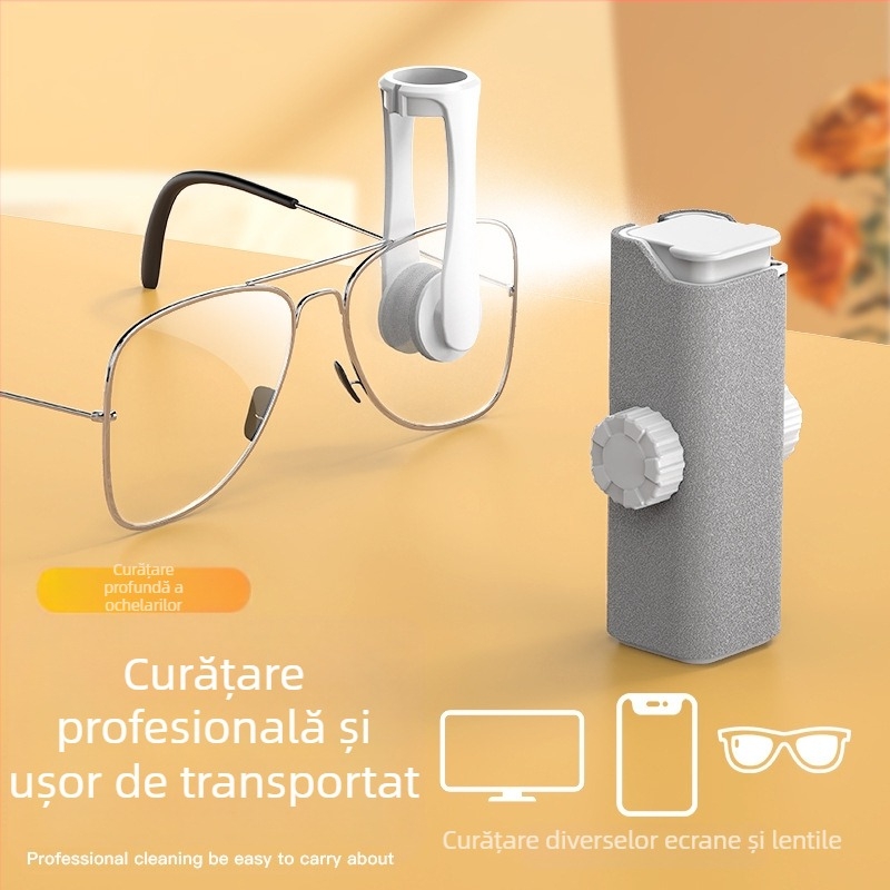 Q5Y Set de curățare ochelari – ABS, multifuncțional, 37 g