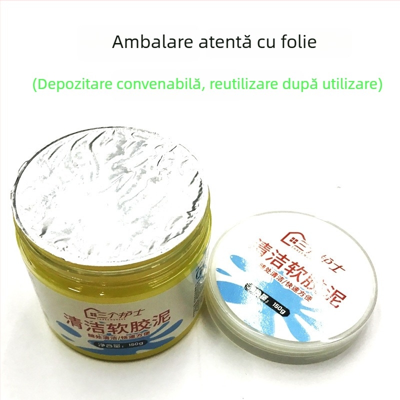 Kit de curățare cu gel de silicon pentru tastaturi și ecrane – potrivit pentru notebook, telefon mobil, computer, aparat foto digital; set de trei piese; OEM