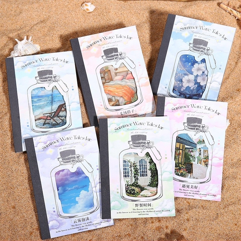 Good day Carte de autocolante din PET, 20 foi, Temă Peisaje de vară, Ghid DIY