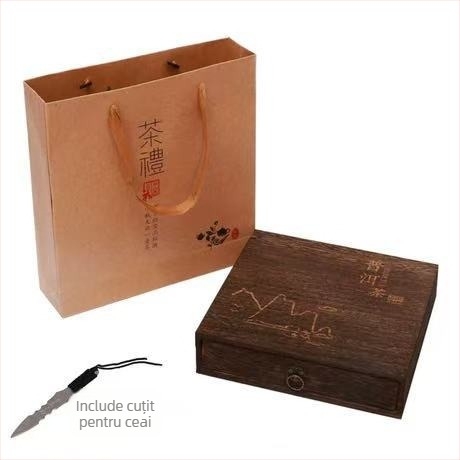 Cutie din lemn pentru ceai, cu sertar, tavă de ceai cu mai multe etaje, capacitate 18 L, model 121, set de 12 bucăți