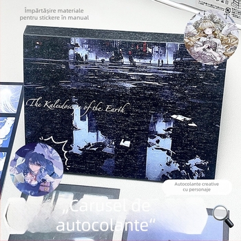 Carte cu autocolante de personaje – Material DIY, Hârtie acoperită, Imprimare, Serie Întunecată