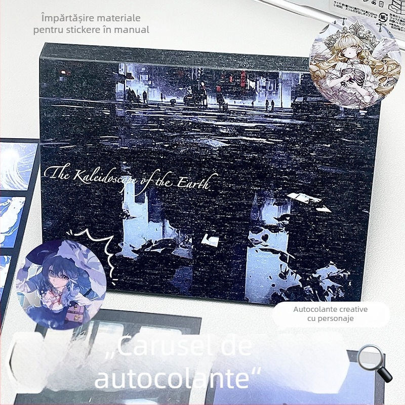 Carte cu autocolante de personaje – Material DIY, Hârtie acoperită, Imprimare, Serie Întunecată