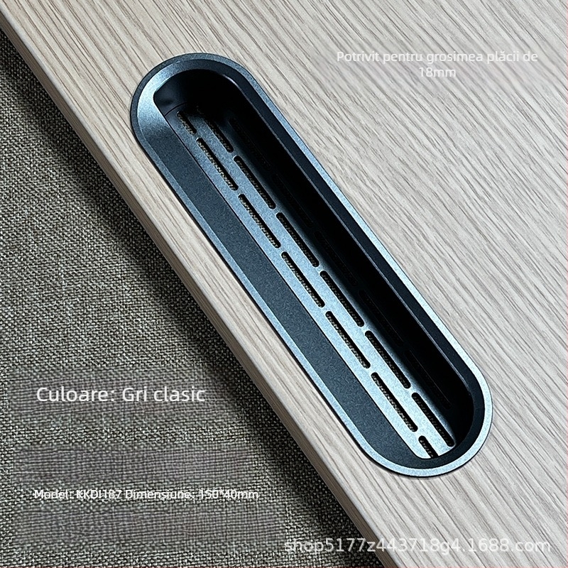 Mâner pentru ușă de dulap cu plasă, plită pe gaz încorporată, dulap ventilat, garderobă, mâner încorporat pentru balcon, sertar, stil modern minimalist