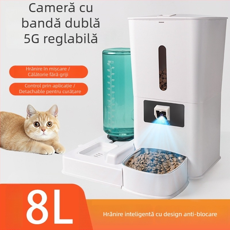 Furajer inteligent pentru animale de companie, model Wsq01; control prin aplicație; hrănire programată și dozare; design detașabil; potrivit pentru pisici și câini