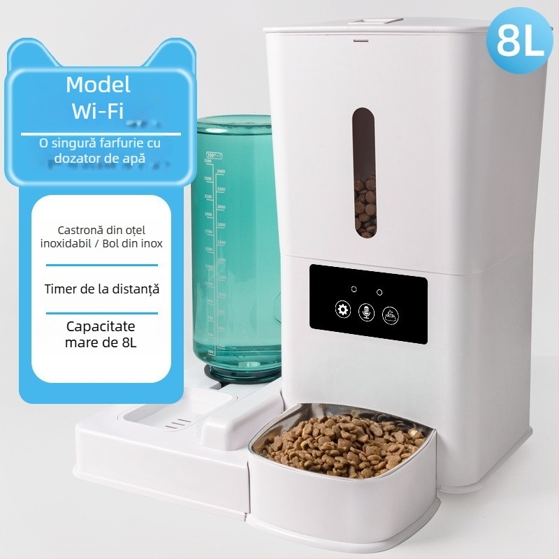 Furajer inteligent pentru animale de companie, model Wsq01; control prin aplicație; hrănire programată și dozare; design detașabil; potrivit pentru pisici și câini