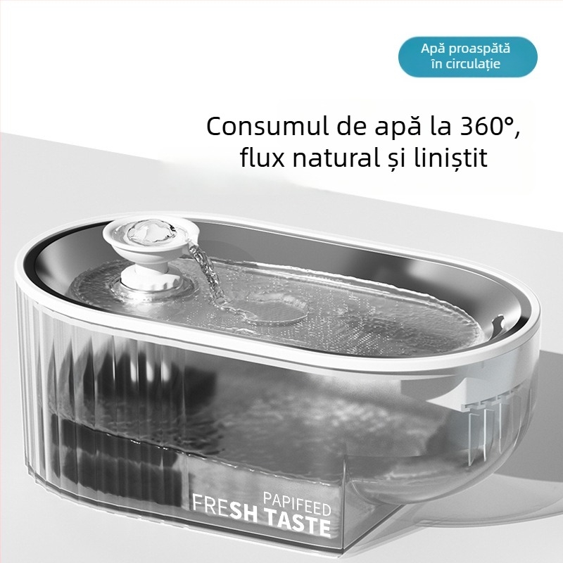 Dispenser de apă pentru pisici cu circulație automată, pentru pisici și pisicuți, cu capacitate mare (fără suport pentru aplicație)