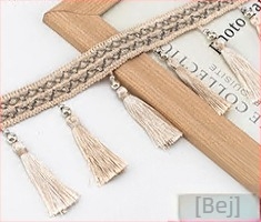 Cap de perdea din dantelă cu ciucuri - Material: bază din plasă hexagonală + fir poliester; Pentru meșteșuguri; Cod produs: 1024947142; Marca: Altele