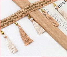 Cap de perdea din dantelă cu ciucuri - Material: bază din plasă hexagonală + fir poliester; Pentru meșteșuguri; Cod produs: 1024947142; Marca: Altele