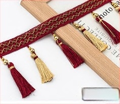 Cap de perdea din dantelă cu ciucuri - Material: bază din plasă hexagonală + fir poliester; Pentru meșteșuguri; Cod produs: 1024947142; Marca: Altele