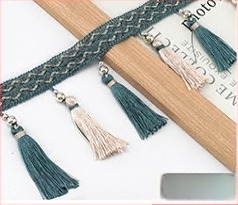 Cap de perdea din dantelă cu ciucuri - Material: bază din plasă hexagonală + fir poliester; Pentru meșteșuguri; Cod produs: 1024947142; Marca: Altele