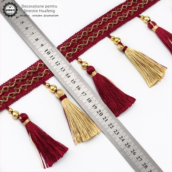 Cap de perdea din dantelă cu ciucuri - Material: bază din plasă hexagonală + fir poliester; Pentru meșteșuguri; Cod produs: 1024947142; Marca: Altele