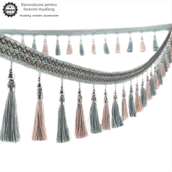 Cap de perdea din dantelă cu ciucuri - Material: bază din plasă hexagonală + fir poliester; Pentru meșteșuguri; Cod produs: 1024947142; Marca: Altele