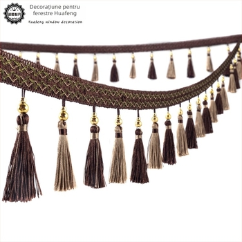 Cap de perdea din dantelă cu ciucuri - Material: bază din plasă hexagonală + fir poliester; Pentru meșteșuguri; Cod produs: 1024947142; Marca: Altele