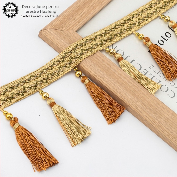 Cap de perdea din dantelă cu ciucuri - Material: bază din plasă hexagonală + fir poliester; Pentru meșteșuguri; Cod produs: 1024947142; Marca: Altele