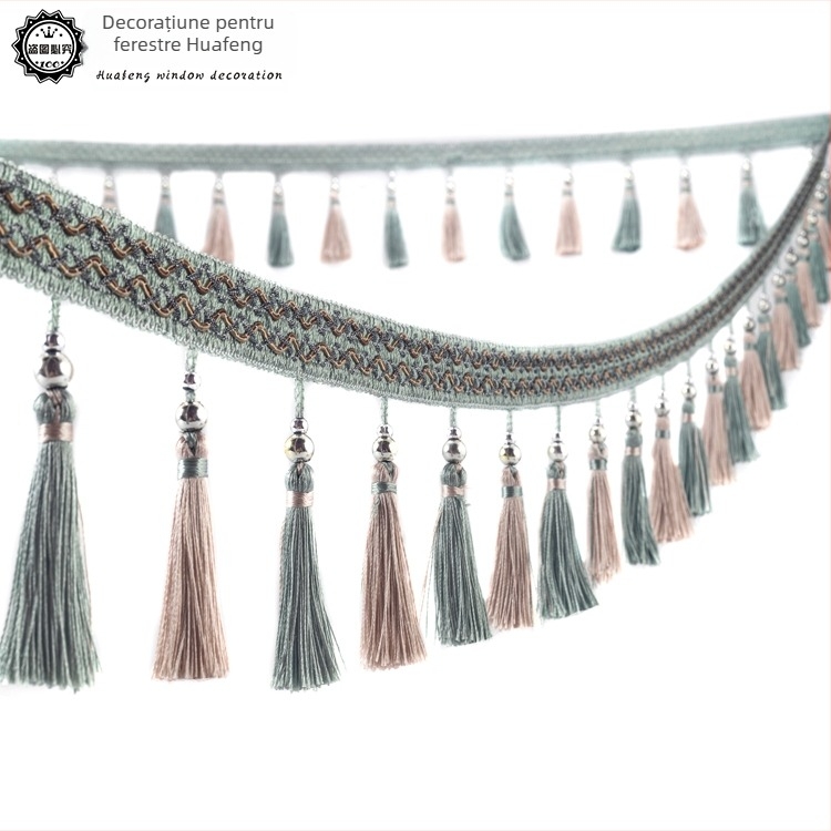 Cap de perdea din dantelă cu ciucuri - Material: bază din plasă hexagonală + fir poliester; Pentru meșteșuguri; Cod produs: 1024947142; Marca: Altele