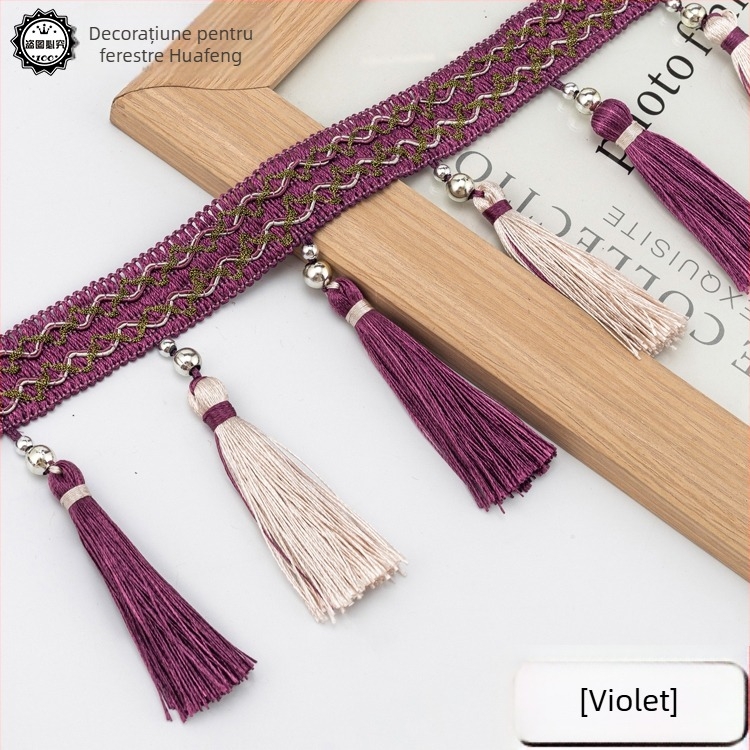 Cap de perdea din dantelă cu ciucuri - Material: bază din plasă hexagonală + fir poliester; Pentru meșteșuguri; Cod produs: 1024947142; Marca: Altele