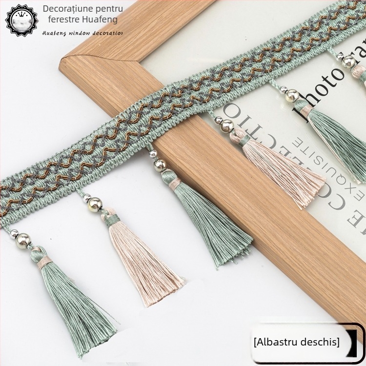 Cap de perdea din dantelă cu ciucuri - Material: bază din plasă hexagonală + fir poliester; Pentru meșteșuguri; Cod produs: 1024947142; Marca: Altele