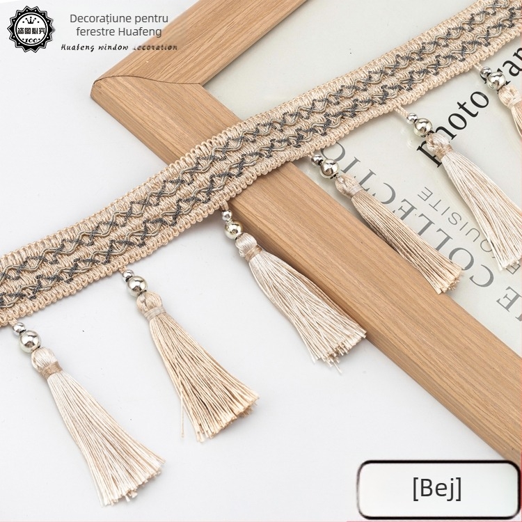 Cap de perdea din dantelă cu ciucuri - Material: bază din plasă hexagonală + fir poliester; Pentru meșteșuguri; Cod produs: 1024947142; Marca: Altele