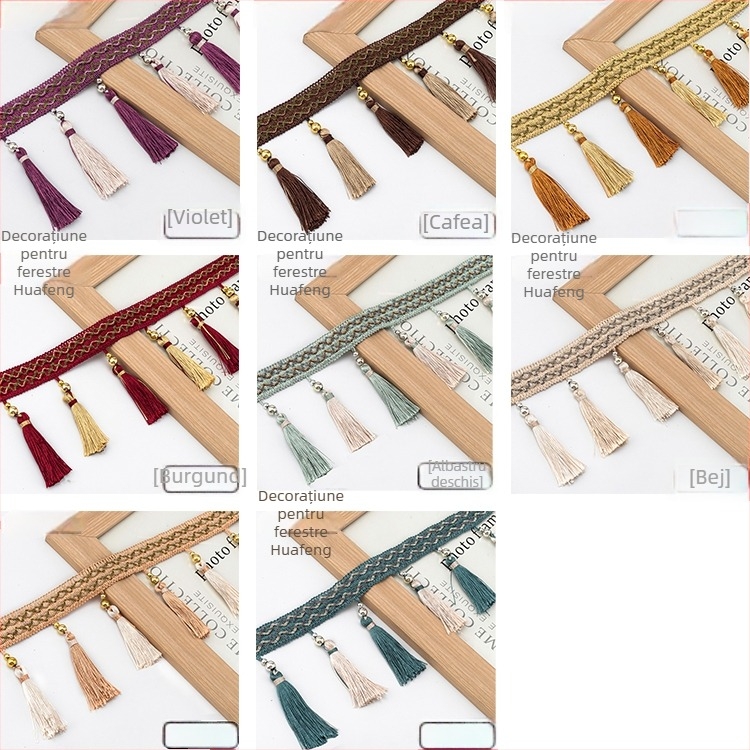 Cap de perdea din dantelă cu ciucuri - Material: bază din plasă hexagonală + fir poliester; Pentru meșteșuguri; Cod produs: 1024947142; Marca: Altele